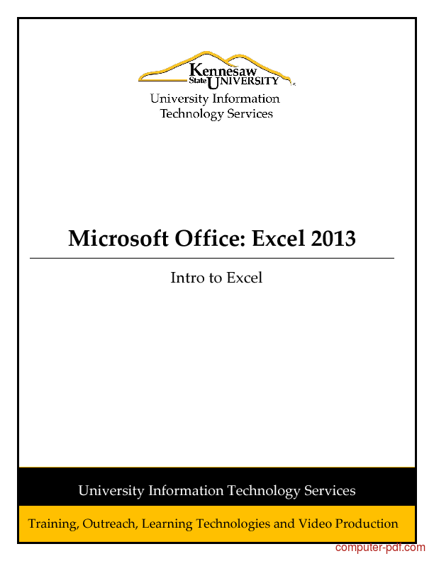 Introduction to microsoft excel pdf